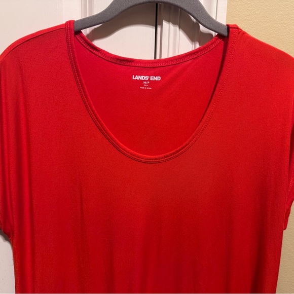 Lands’ End Red Women’s Short Sleeve Shirt Sz M/P (10-12) - Picture 2 of 10